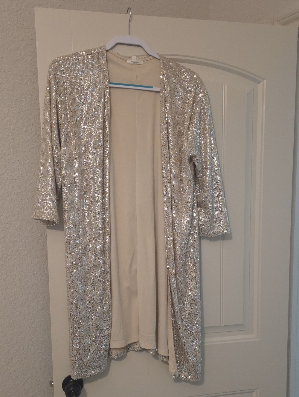 Maurices Cream Sequin-Trim Dress Top